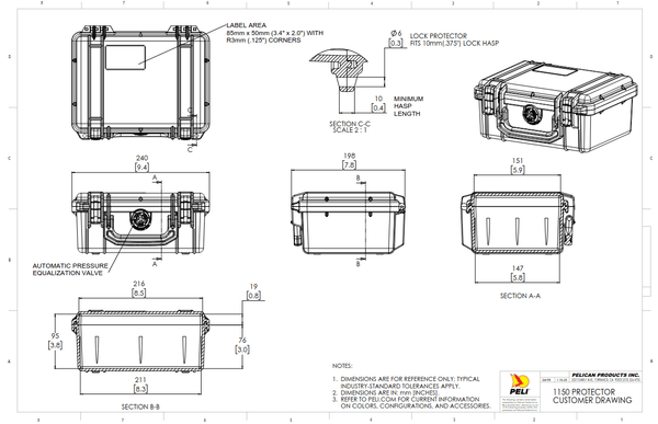 Peli 1150 Protective Case With Foam Insert