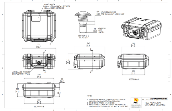 Peli 1200 Protective Case With Foam Insert